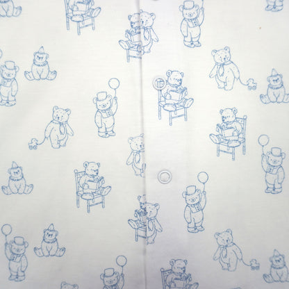 Teddy Bear Pima Cotton Baby Romper with Peter Pan Collar