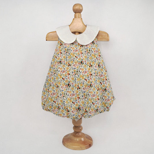 Sleeveless Peter Pan Collar Bubble Dress Mini Garden