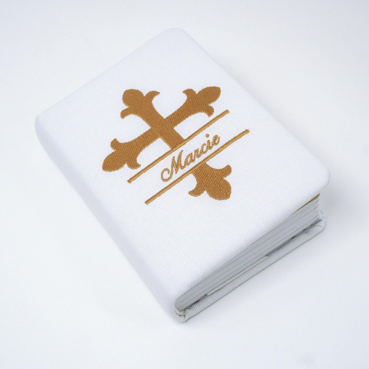 Personalized Baby’s First Bible – Shantung with Split Cross Name Design (Name Included)