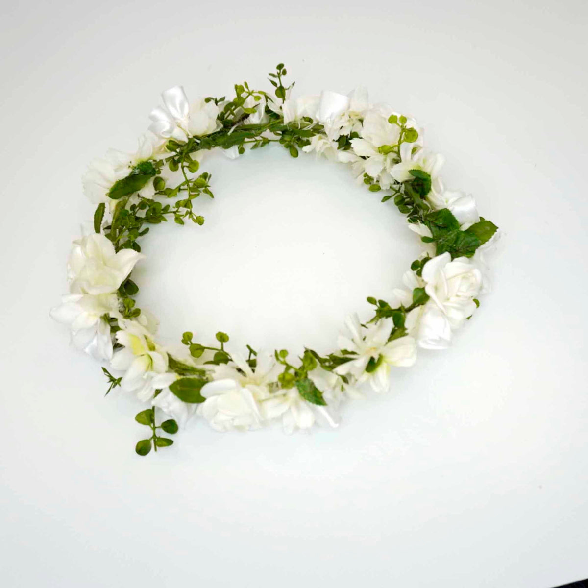 White Flowers and Ivy Head Crown - Adult & Child Options