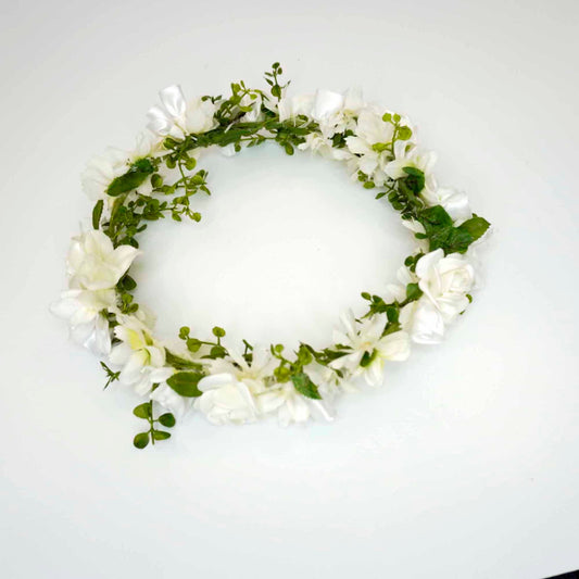 White Flowers and Ivy Head Crown - Adult & Child Options