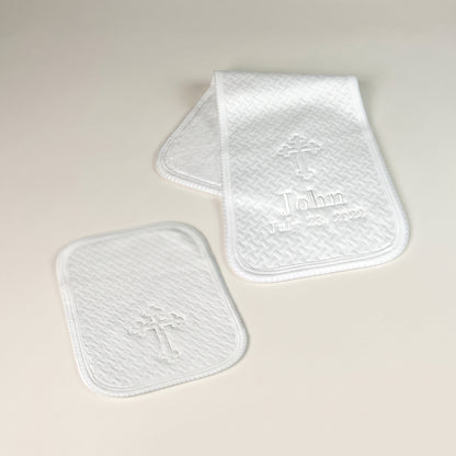 Jacquard Pima Cotton Christening Burp Cloth