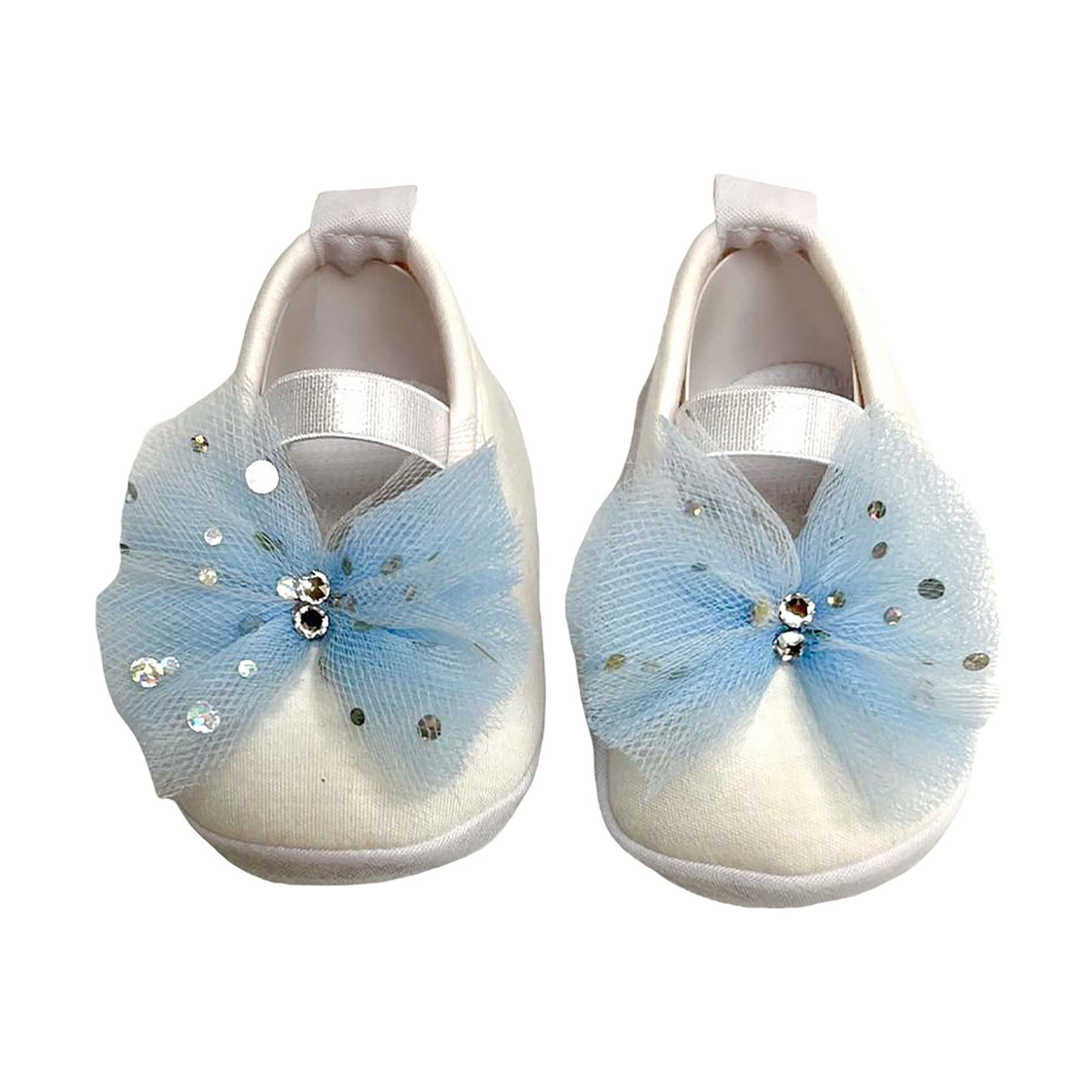 Sparkling Tulle Baby Shoes: Pima Cotton Ballerina Shoe (Size 3)