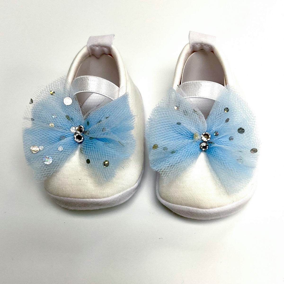 Sparkling Tulle Baby Shoes: Pima Cotton Ballerina Shoe (Size 3)