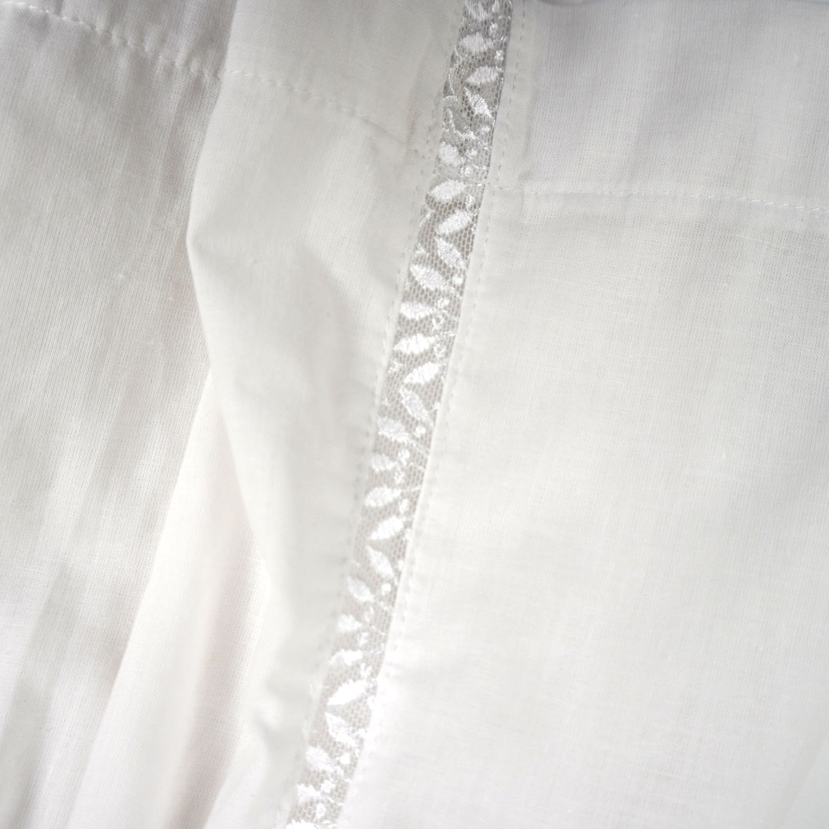 White Embroidered Floral Ruffle Sleeve Dress