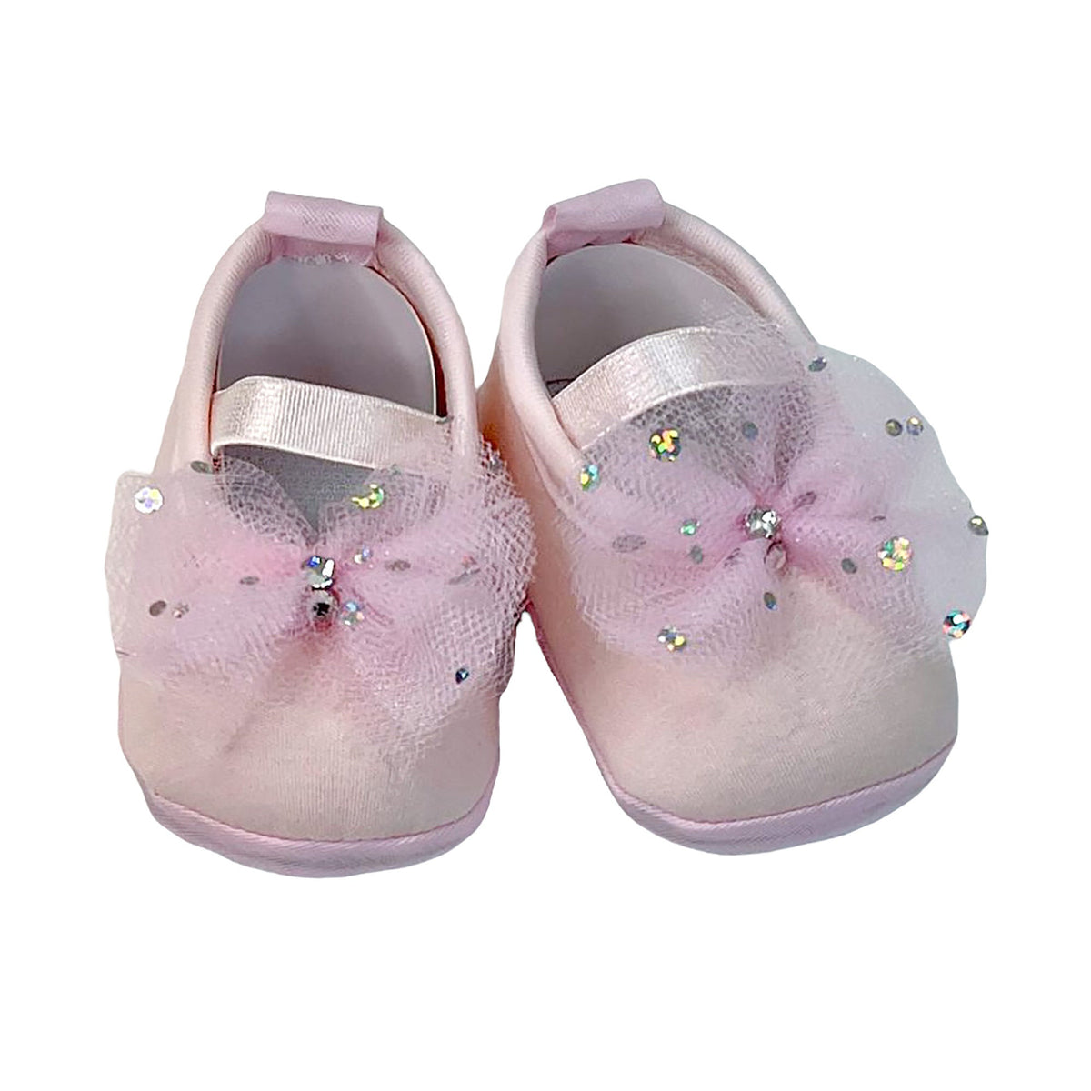 Sparkling Tulle Baby Shoes: Pima Cotton Ballerina Shoe (Size 3)