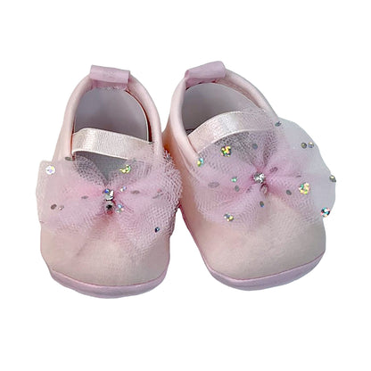 Sparkling Tulle Baby Shoes: Pima Cotton Ballerina Shoe (Size 3)