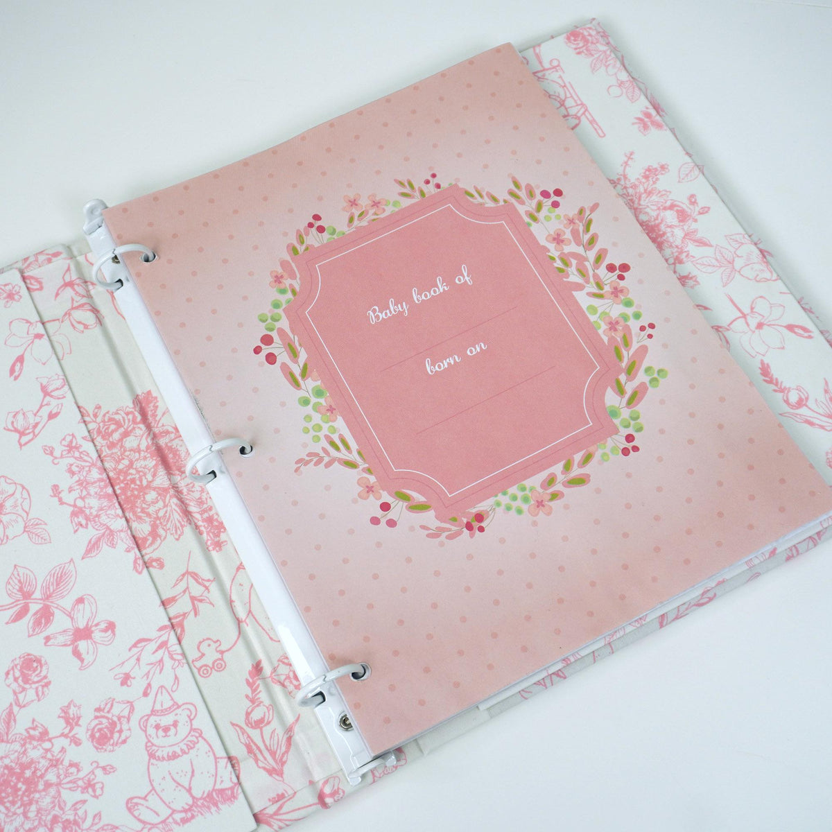 Beary Blossoms Toile – Baby Memory Book