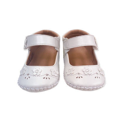 Faux Leather Baby Shoes: Cut-Out Flower Design