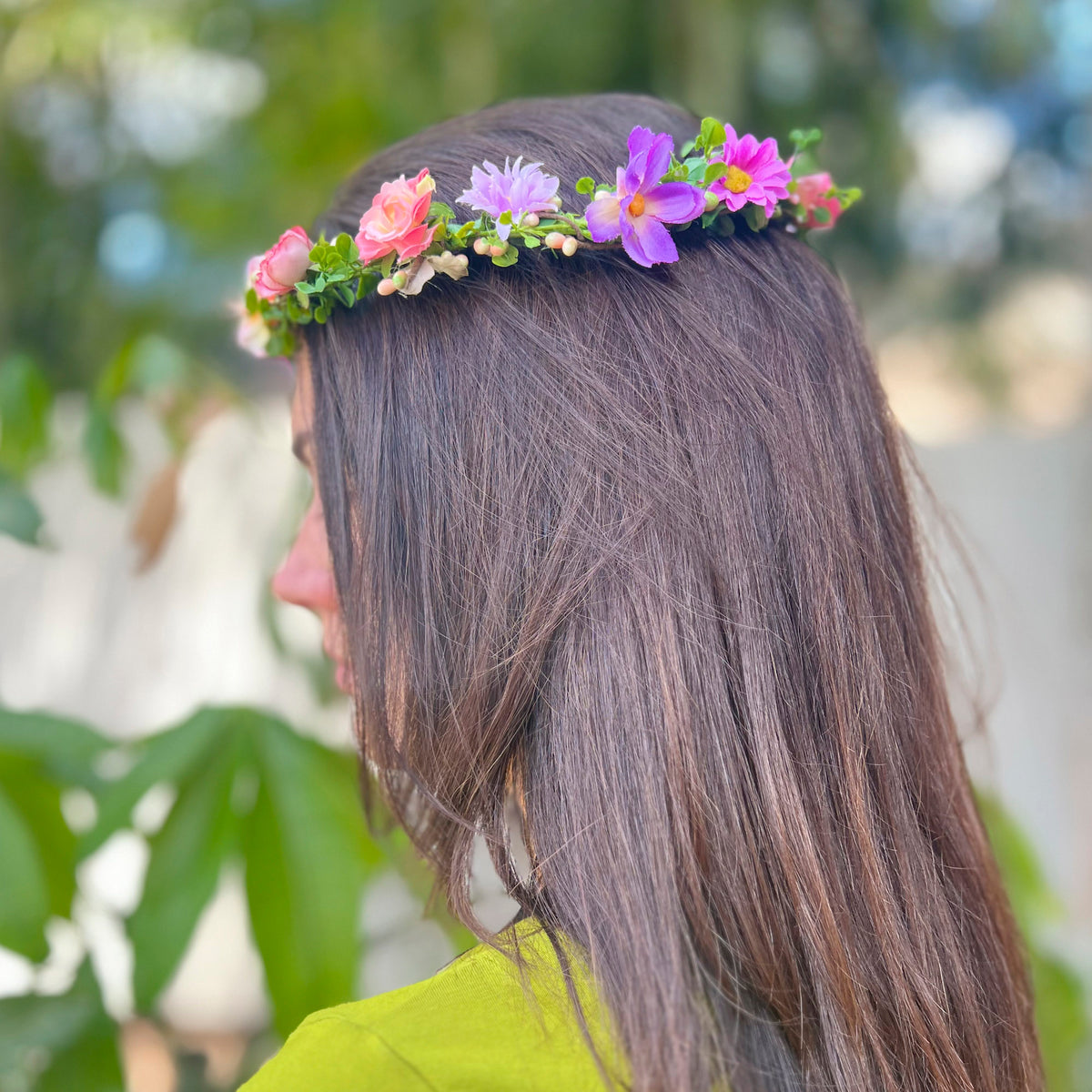 Multi Color Flower Head Crown - Adult & Child Options