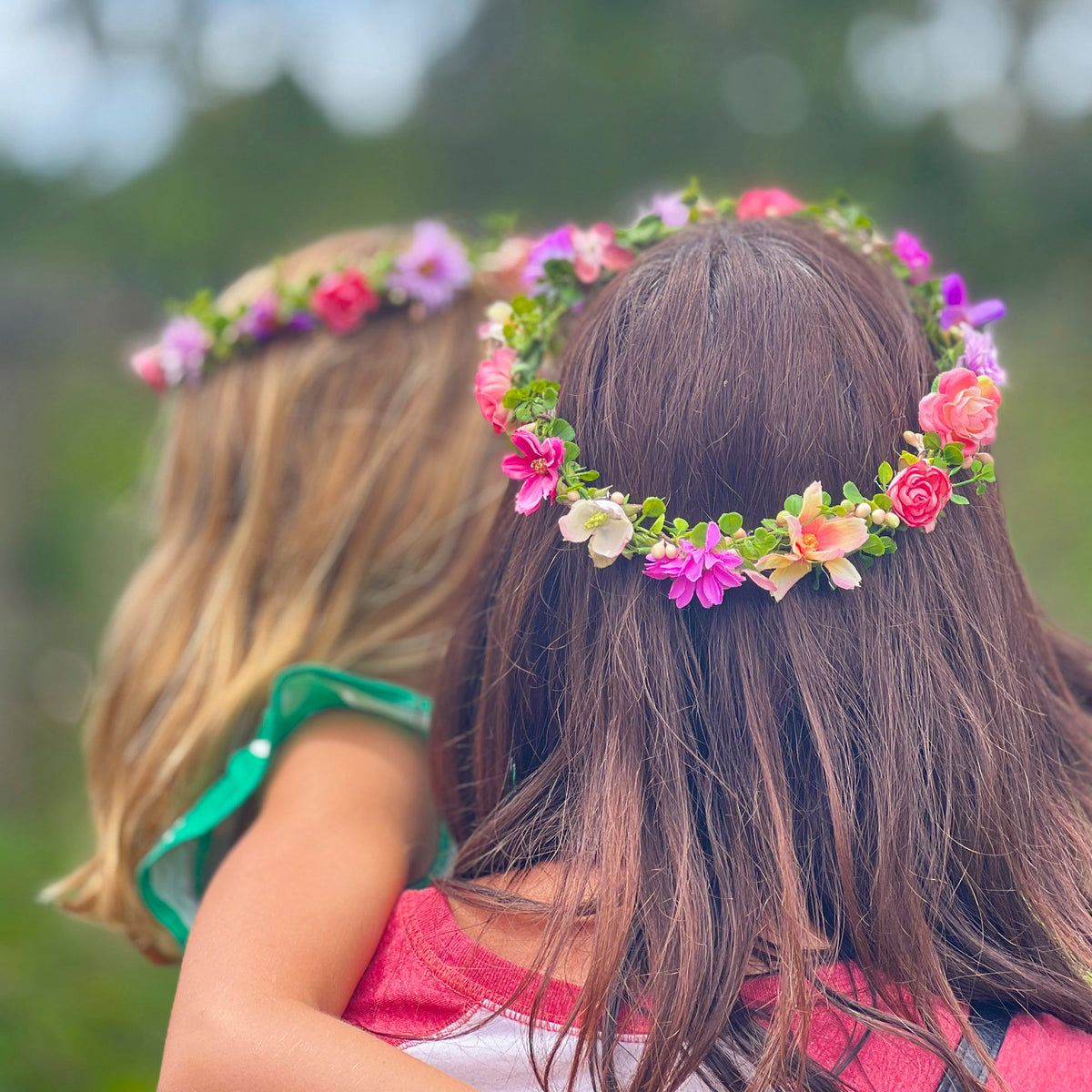 Multi Color Flower Head Crown - Adult & Child Options