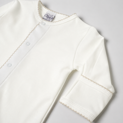 White Pima Cotton Baby Footie