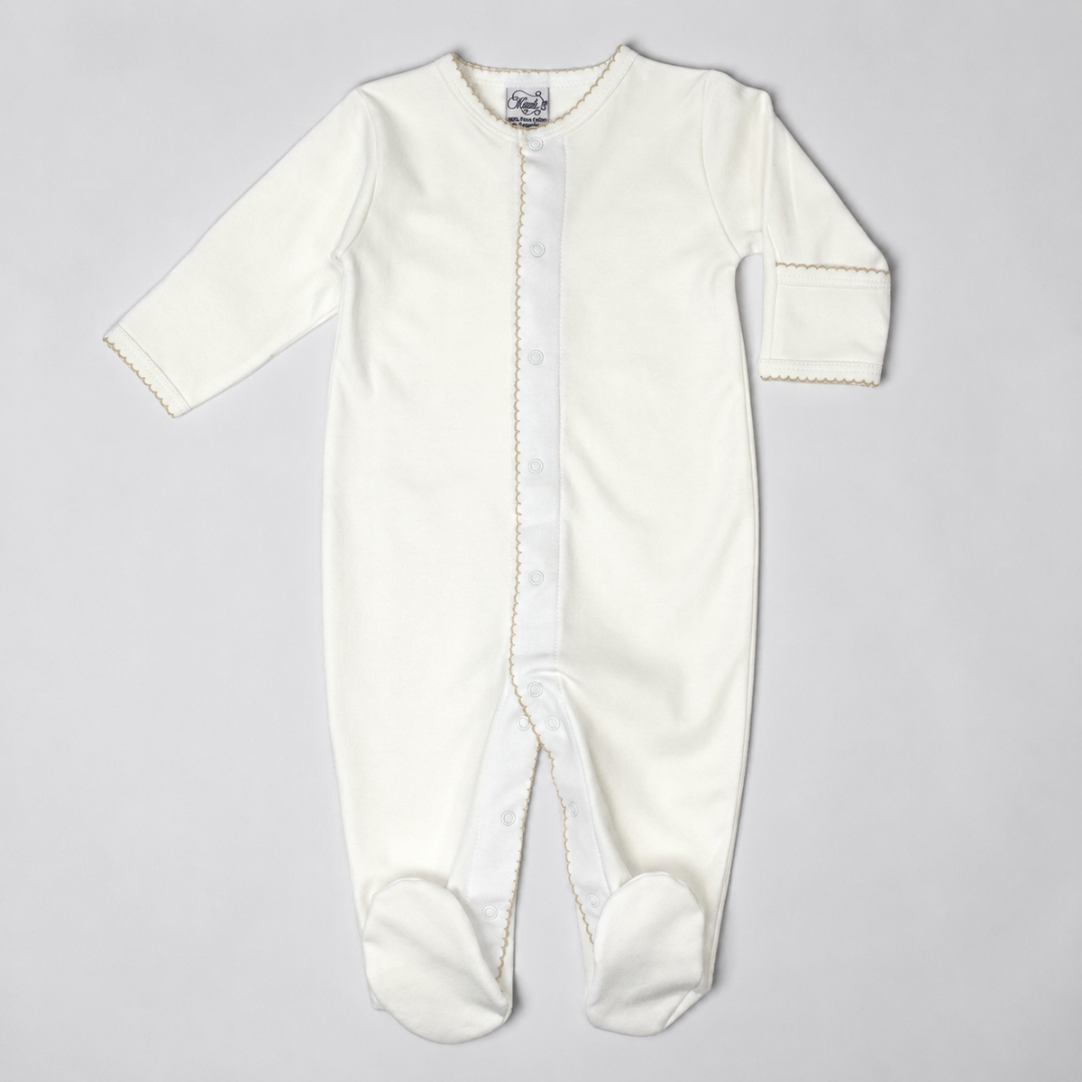 White Pima Cotton Baby Footie