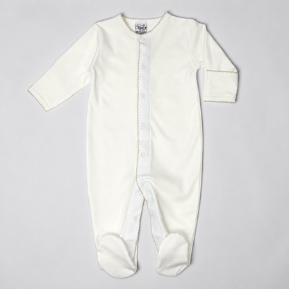 White Pima Cotton Baby Footie