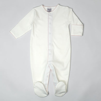 White Pima Cotton Baby Footie