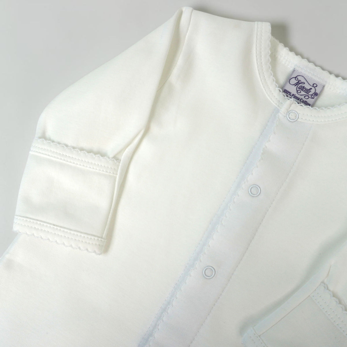 White Pima Cotton Baby Footie