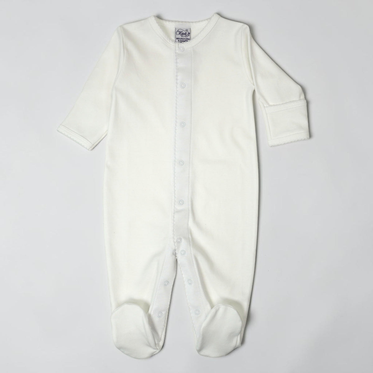 White Pima Cotton Baby Footie