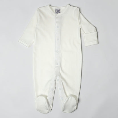 White Pima Cotton Baby Footie