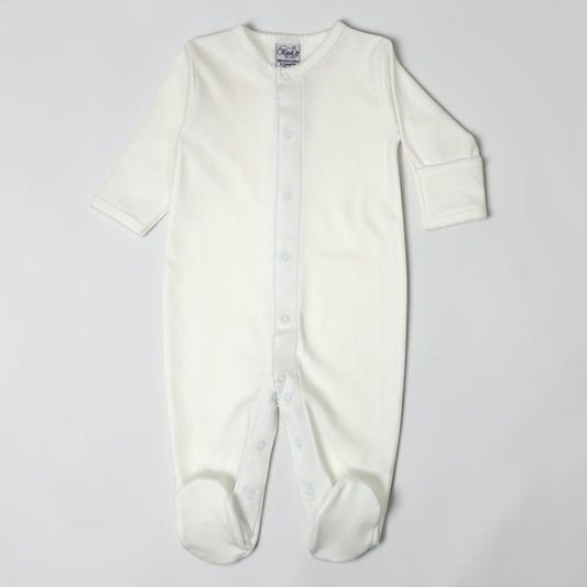White Pima Cotton Baby Footie