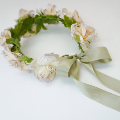 White Peony Head Crown - Adjustable