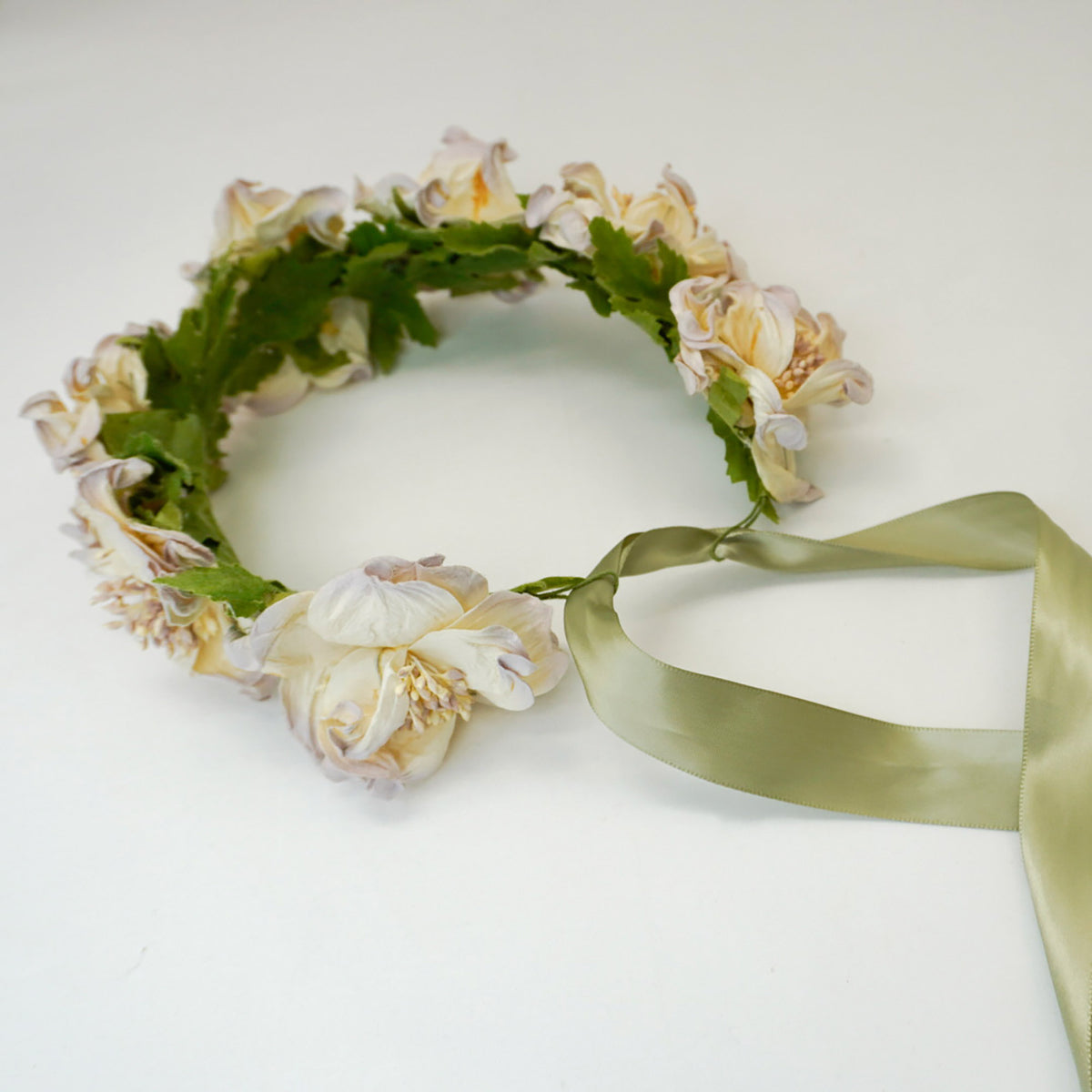 White Peony Head Crown - Adjustable