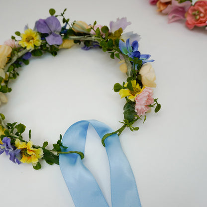 Silk Wild Flowers Head Crown - Adjustable