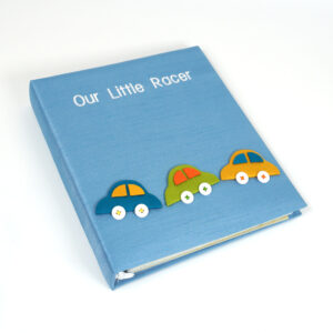 Large Ring Bound Photo Album in Shantung with Multicolored Cars