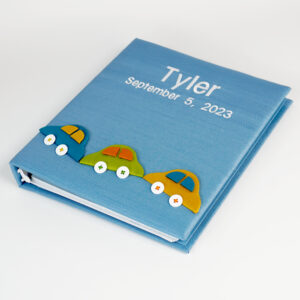 Large Ring Bound Photo Album in Shantung with Multicolored Cars