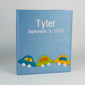 Large Ring Bound Photo Album in Shantung with Multicolored Cars