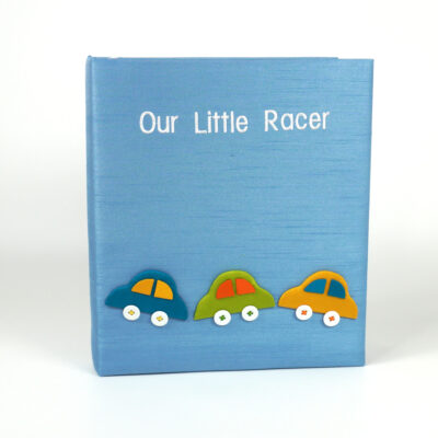 Large Ring Bound Photo Album in Shantung with Multicolored Cars