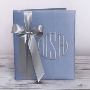 Baby Memory Book In Silk With Large Bow