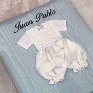 Baby Memory Book In Moiré With Swiss Batiste Knickers