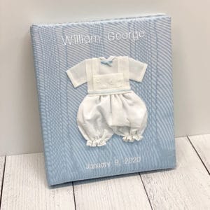 Baby Memory Book In Moiré With Swiss Batiste Knickers