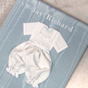 Baby Memory Book In Moiré With Swiss Batiste Knickers