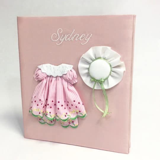 Baby Memory Book In Silk With Pinafore Dress