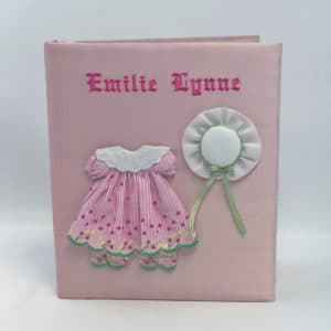 Baby Memory Book In Silk With Pinafore Dress