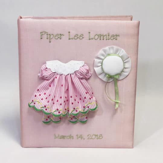 Baby Memory Book In Silk With Pinafore Dress