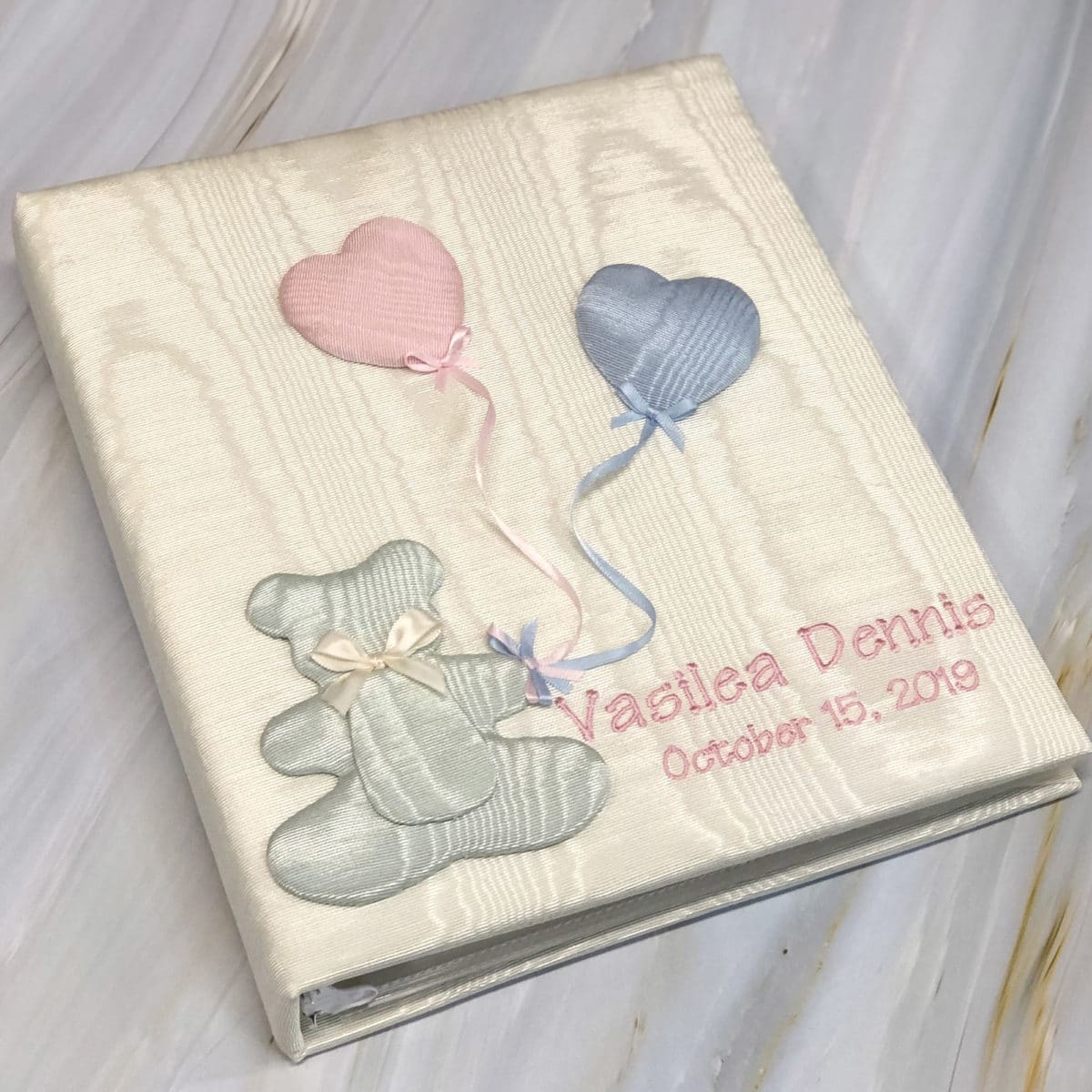 Baby-Memory-Book-KBRE-33-Cream-Thread-Fun-Baby-Pink-Thread