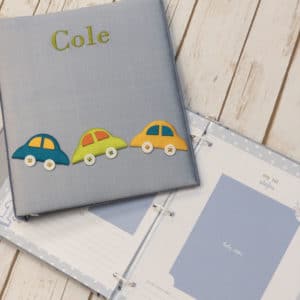 Baby-Memory-Book-KBRE-CC-Blue-Bodoni-Apple-Green-Thread