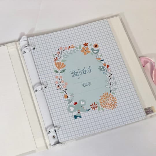 Baby Memory Book In Silk With Flower Garland