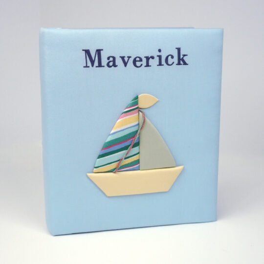 Baby Memory Book with Sailboat on Cotton