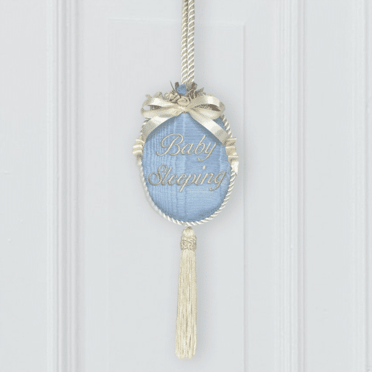 Baby Sleeping Sign In Baby Blue Moiré