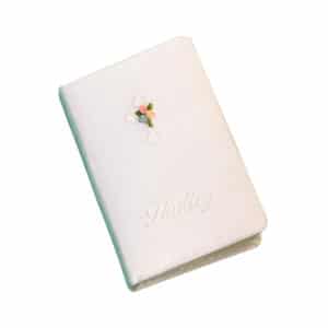 Children’s Bible In Shantung With White Cross & Flowers