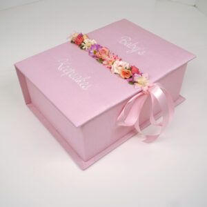 Flower Garland Baby Keeosake Box Medium
