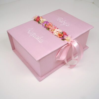 Flower Garland Baby Keeosake Box Medium