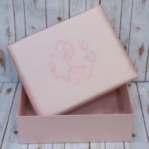 Large Baby Keepsake Box In Elegant Baby Silk