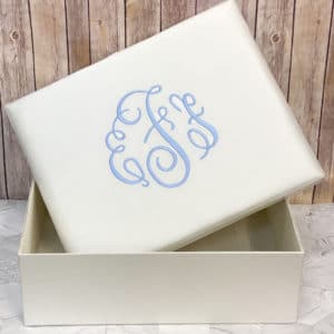Large Baby Keepsake Box In Elegant Baby Silk