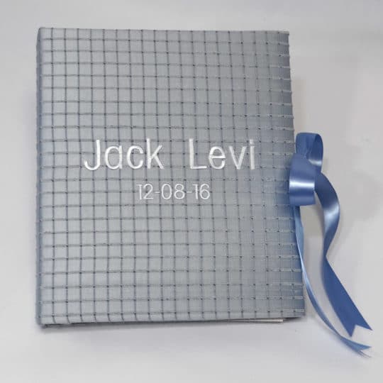 Large-Baby-Photo-Album-AR11-46-Blue-Block-White-Thread