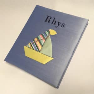 Large Ring Bound Photo Album In Silk With Pastel Sailboats