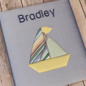 Large Ring Bound Photo Album In Silk With Pastel Sailboats